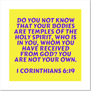 Bible Verse 1 Corinthians 6:19 Posters and Art